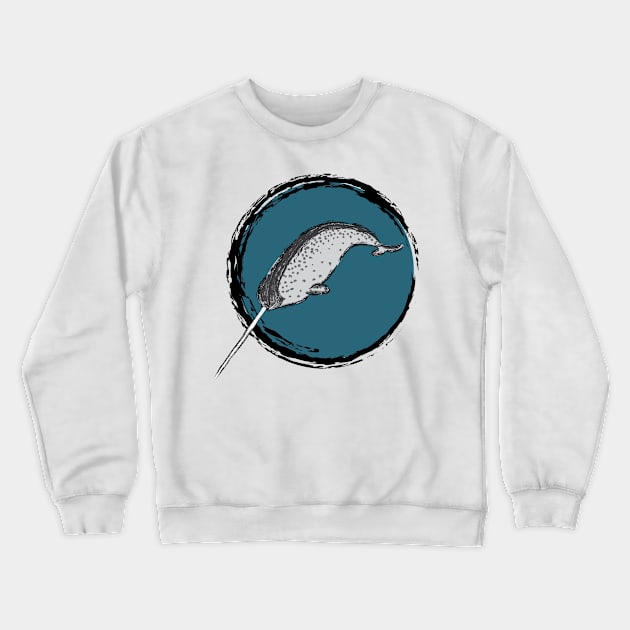 Artwork of a Narwhale I Crewneck Sweatshirt by JDHegemann